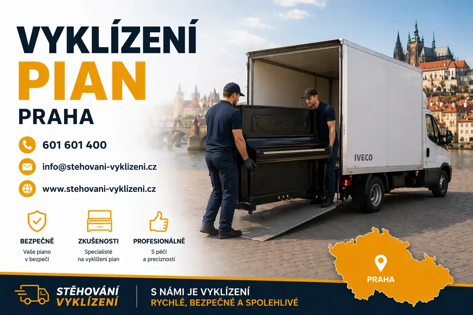 Vyklízení pian Praha